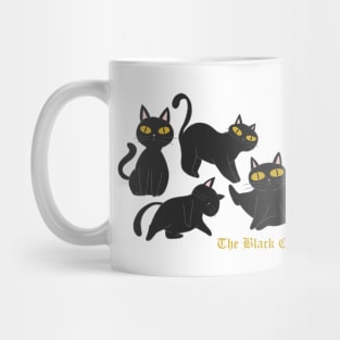 Cute Black Cat Illustration Mug